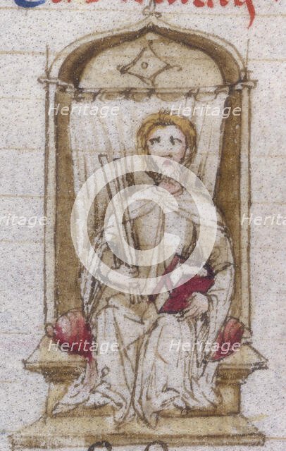 A man seated on a throne holding a book, late12th-early 13th century. Creator: Unknown.