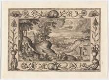Abraham's Sacrifice of Isaac, from Landscapes with Old and New Testament Scenes and Hunting..., 1584 Creator: Adriaen Collaert.