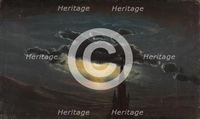 Study of Clouds in Moonlight, 1848. Creator: Knud Baade.