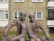 'The Neighbours', sculpture by Siegfried Charoux, Highbury Quadrant Estate, Islington, London, 2015. Artist: Chris Redgrave.