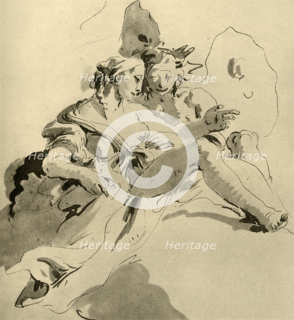 'Zephyr and Flora', mid 18th century, (1928). Artist: Giovanni Battista Tiepolo.