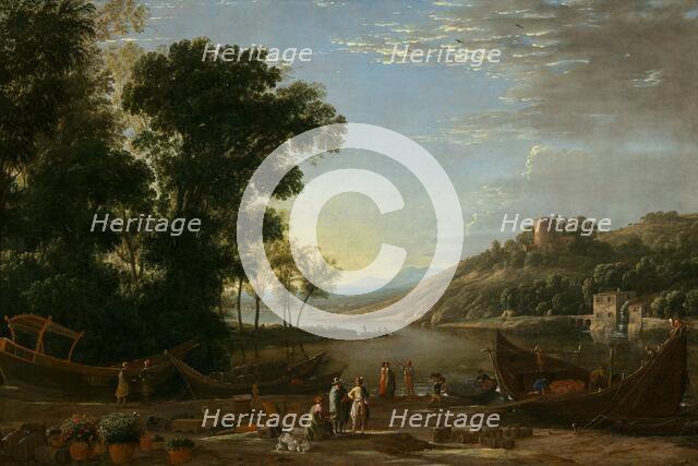 Landscape with Merchants, c. 1629. Creator: Claude Lorrain.