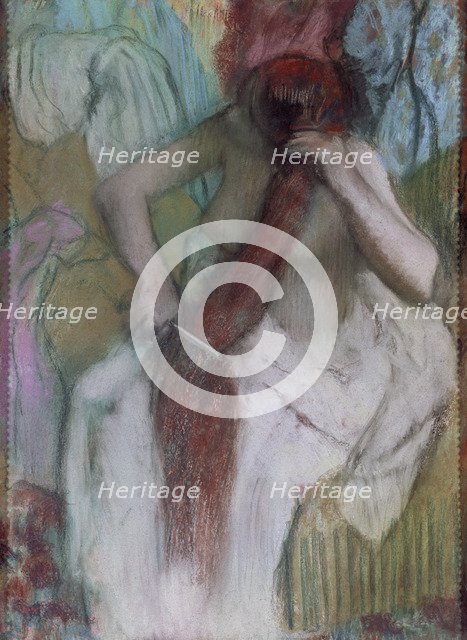 'Woman combing', Painted between 1887 and 1890 by Edgar Degas.
