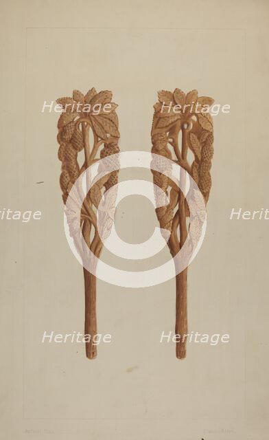 Wood Carving, 1935/1942. Creator: Eldon Allen.