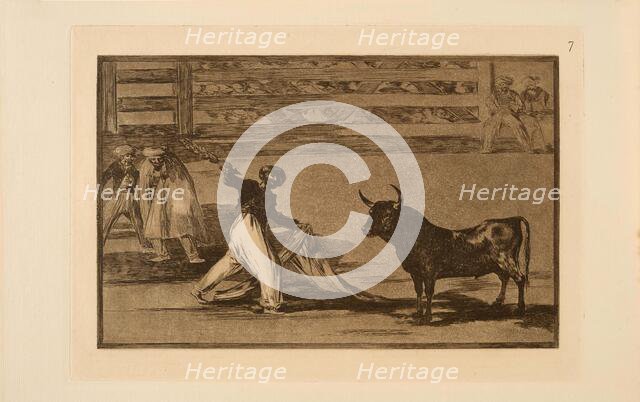 La Tauromaquia: Origin of the Harpoons or Banderillas, 1815-1816. Creator: Goya, Francisco, de (1746-1828).