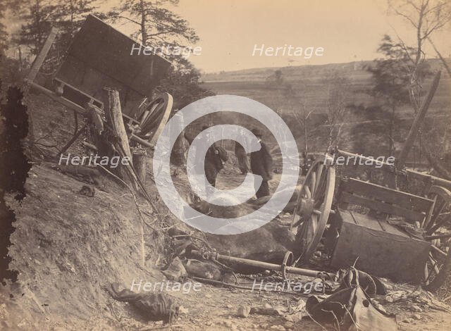 Scene of Battle, Fredericksburg, Virginia [Caissons Destroyed by Federal Shells], May 3, 1863. Creator: Andrew Joseph Russell.