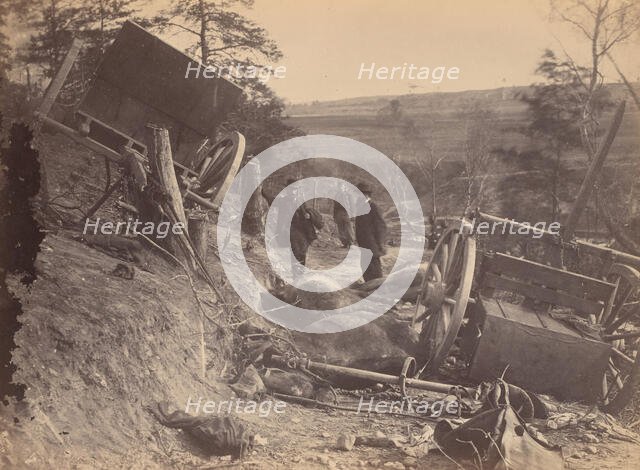 Scene of Battle, Fredericksburg, Virginia [Caissons Destroyed by Federal Shells], May 3, 1863. Creator: Andrew Joseph Russell.