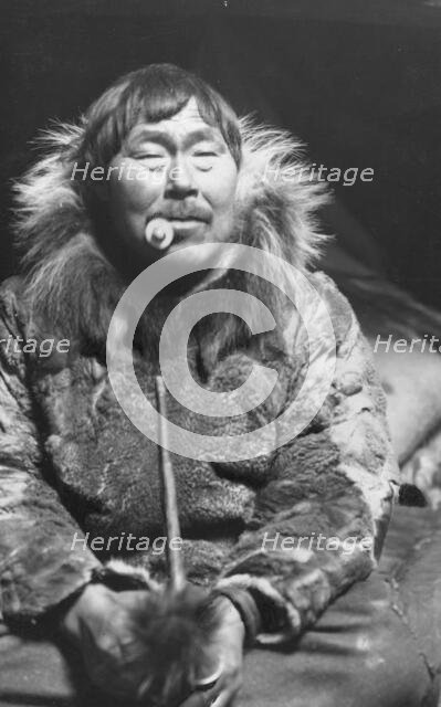 Eskimo smoking pipe, between c1900 and c1930. Creator: Unknown.