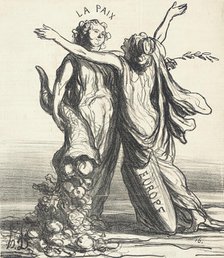 Un Baiser de circonstance, 1867. Creator: Honore Daumier.