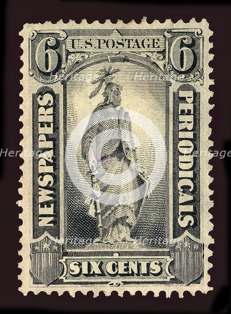 6c Statue of Freedom Newspapers and Periodicals imprint single, 1875. Creator: Unknown.