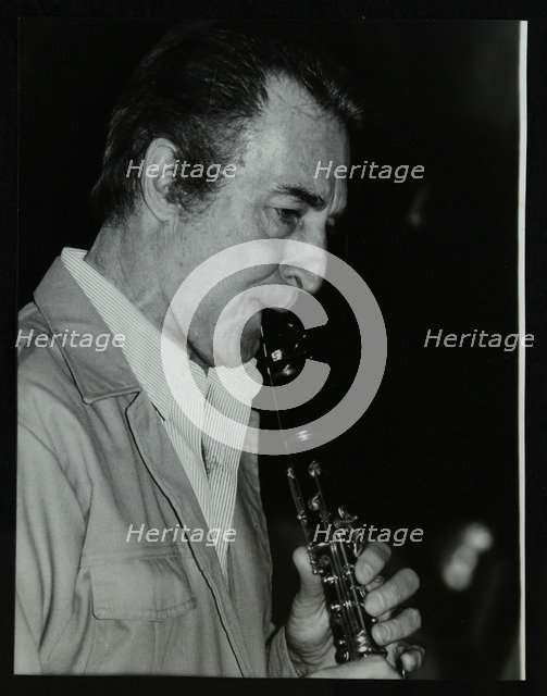 American clarinetist Buddy DeFranco playing at the Bass Clef, London, 1985. Artist: Denis Williams
