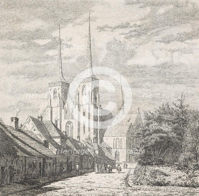 Bondetinget: a street in Roskilde,  Mid 19th century. Creator: Holger Roed.