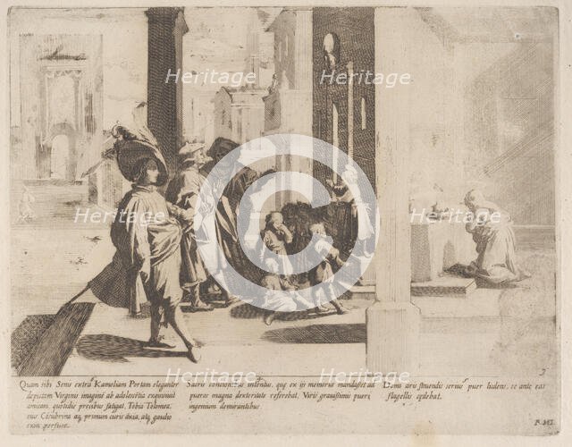 Episode 4: The Young Saint Bernardino preaches to a group of boys while important men a..., 1610-39. Creator: Bernardino Capitelli.