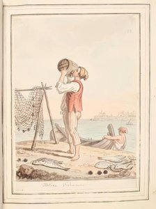 Italian Fisherman, leaf from 'A Collection of Dresses by David Allan Mostly from Nature', 1776. Creator: David Allan.