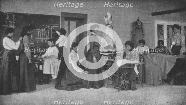 Learning dressmaking, 1904. Creator: Frances Benjamin Johnston.