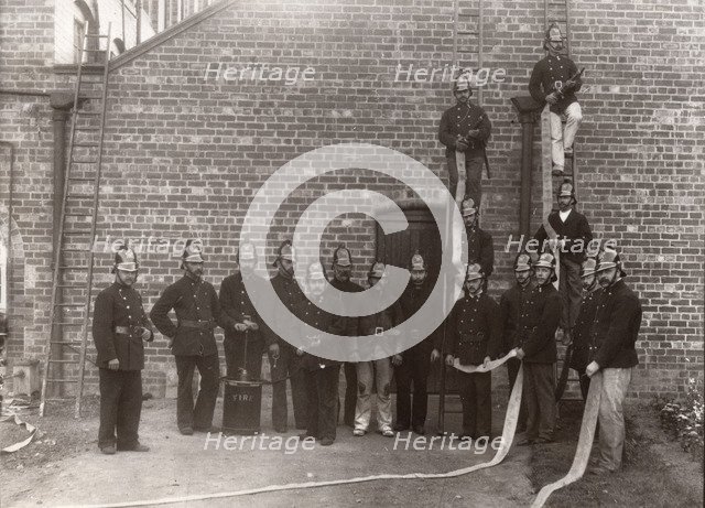The Rowntree Fire Brigade, York, Yorkshire, 1896. Artist: Unknown