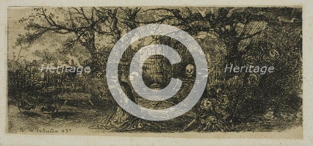 St. Anthony and Death, 1837. Creator: Rodolphe Bresdin.