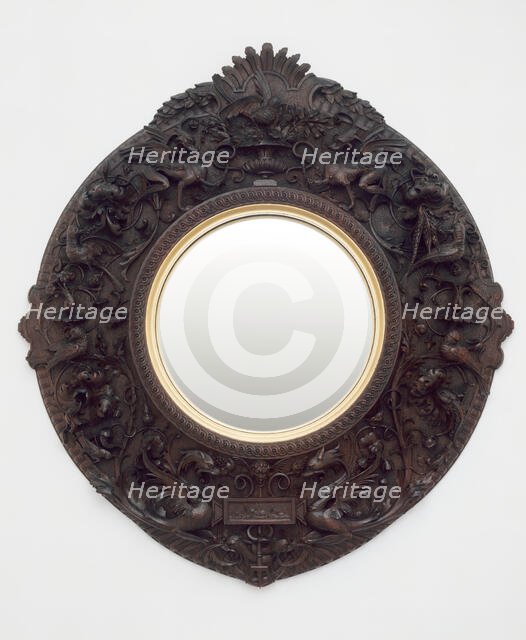 Mirror, Siena, 1870. Creators: Carlo Bartolozzi, Nicodemo Ferri.