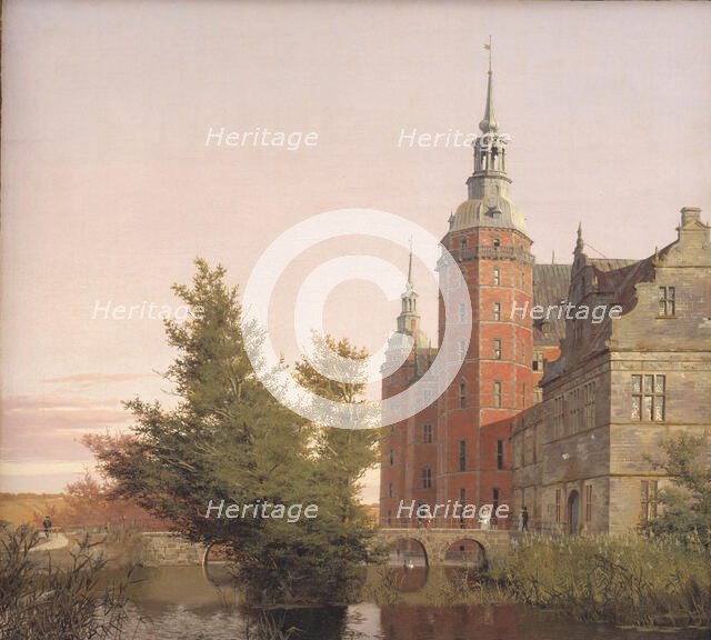 Frederiksborg Castle Seen from the Northwest - View near the Montbro Bridge, 1836. Creator: Christen Købke.