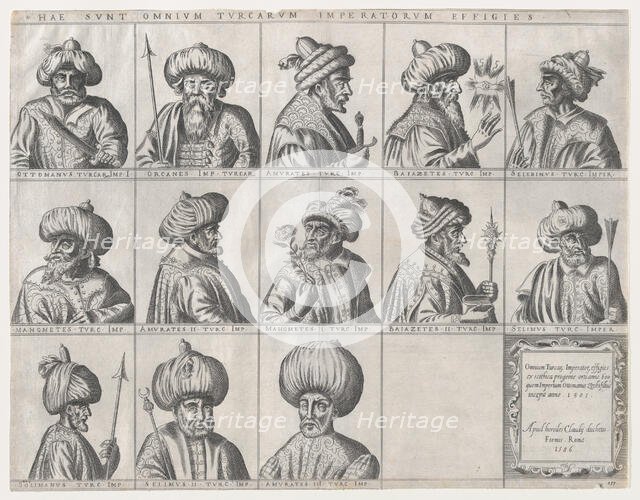 Speculum Romanae Magnificentiae: Portraits of Turkish Sultans, late 16th century., late 16th century Creator: Anon.