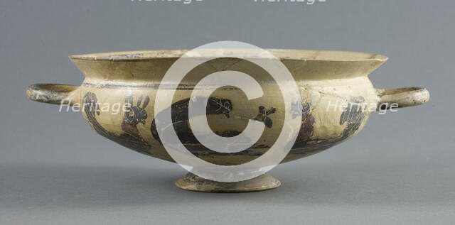 Kylix (Drinking Cup), 560-550 BCE. Creator: Attributed to the Workshop of the ?Bird-frieze Painter?.