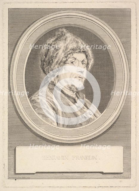 Portrait of Benjamin Franklin, 1777. Creator: Augustin de Saint-Aubin.