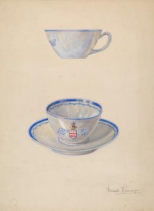 Teacup and Saucer, c. 1939. Creator: David Ramage.