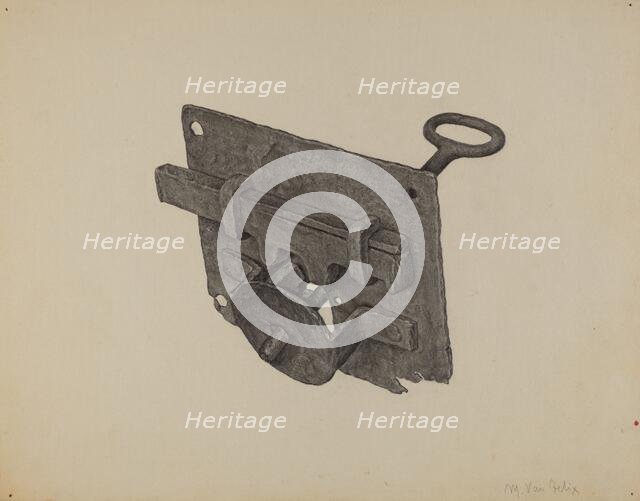 Lock and Key, c. 1938. Creator: Maurice Van Felix.