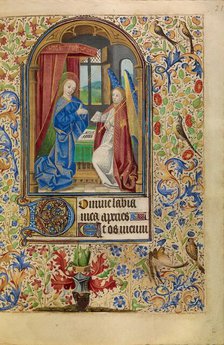 The Annunciation; Book of Hours, about 1466-1470. Creator: Master of Jacques of Luxembourg.