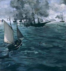 The Battle of the Kearsarge and the Alabama, 1864. Artist: Manet, Édouard (1832-1883)