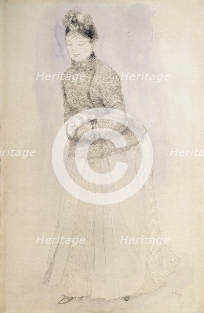 'Woman with a Muff', c1883-c1884.  Artist: Pierre-Auguste Renoir
