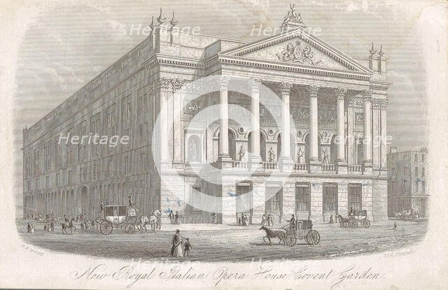 Royal Opera House Covent Garden, London, Mid of the 19th century. Creator: Wood, J.T. (active Mid of the 19th cen.).