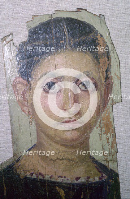 Egyptian funerary portrait of a young woman. Artist: Unknown