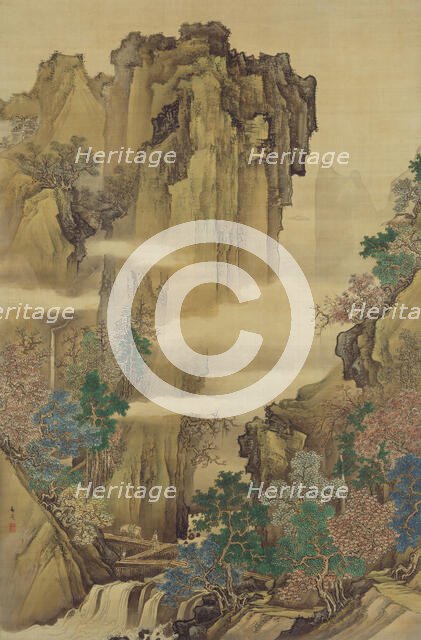 Blue and Green Landscape , 1822. Creator: Buncho, Tani (1763-1841).