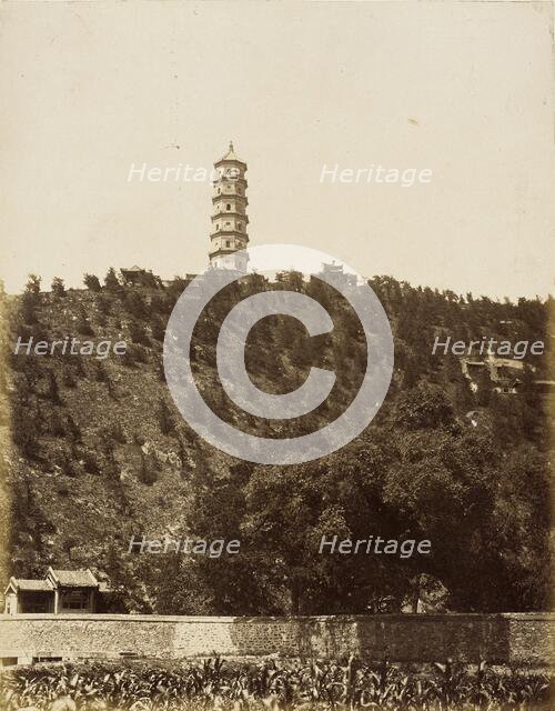 Pagoda at Old Summer Palace, Yu-chuan Shan, Jade Spring Hill, 1860. Creator: Felice Beato.