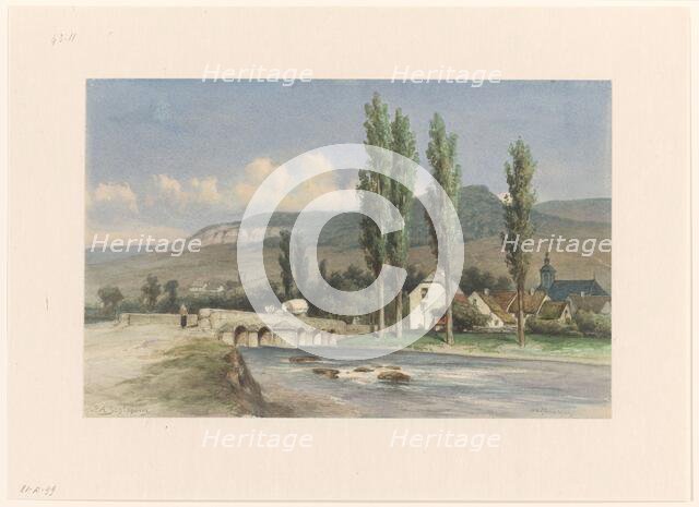 Mountain landscape near Walferdange, Luxembourg, 1850-1929. Creator: Pieter Adrianus Schipperus.