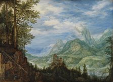 Mountain Landscape with a Castle, 1609. Creator: Roelandt Savery.