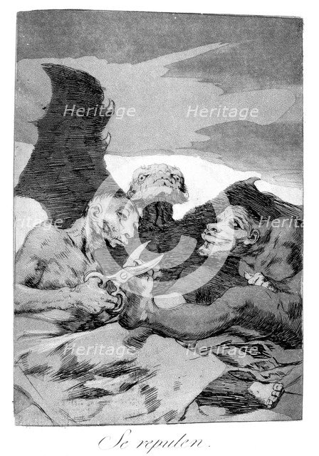 'They spruce themselves up', 1799. Artist: Francisco Goya