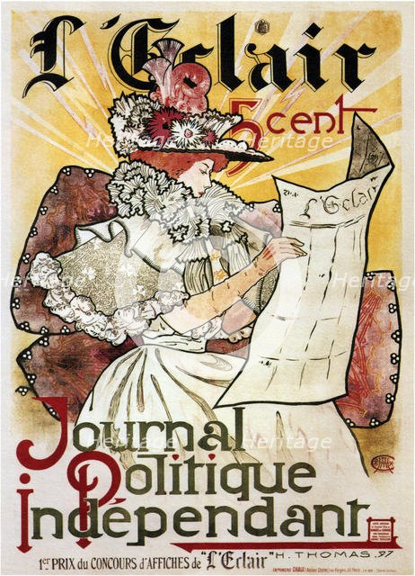 L'Eclair: Journal Politique Independent (Poster), 1897. Artist: Thomas, Henry Atwell (1834-1904)