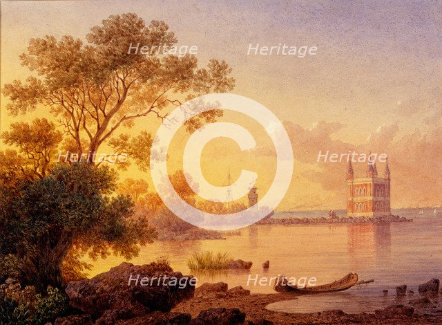 View on the Rose pavillion (Ozerki) in Peterhof. Artist: Premazzi, Ludwig (Luigi) (1814-1891)