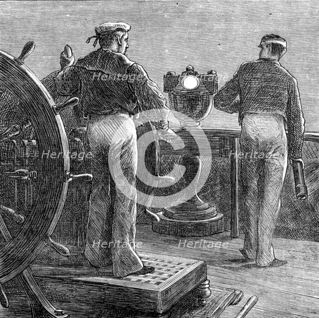 The Voyage to China: bridge of a steam-ship on the Red Sea, 1872. Creator: Unknown.