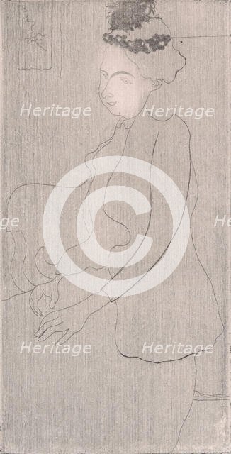 Femme assise avec chapeau à plumes (Seated Woman with Feathered Hat), about 1893. Creator: Armand Seguin.