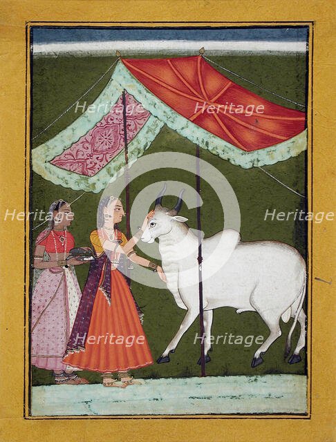 Bhairavi Ragini, First Wife of Bhairava Raga, Folio from a Ragamala, between 1685 and 1690. Creator: Unknown.