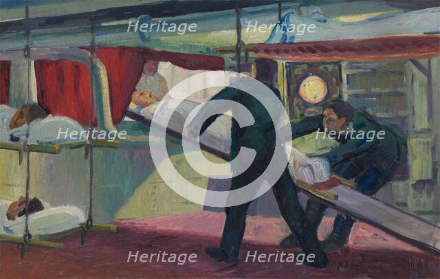 World War I: improvised accommodation for wounded in a man of war, c1914-1918. Creator: Jan Gordon.