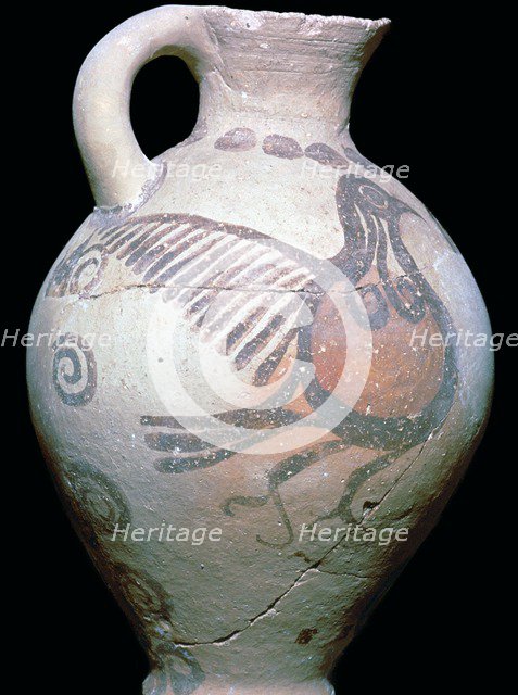 Cycladic jug with painted bird design. Artist: Unknown
