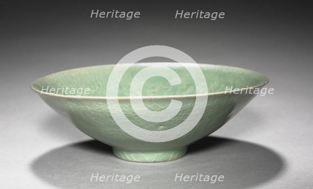 Bowl with Lotus and Child Design in Relief, 1200s. Creator: Unknown.