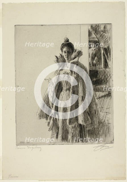 H. R. H. Princess Ingeborg of Sweden I, 1900. Creator: Anders Leonard Zorn.
