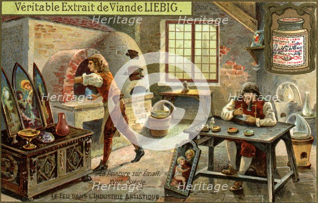 Painting with enamels in the 17th century, (c1900). Artist: Unknown