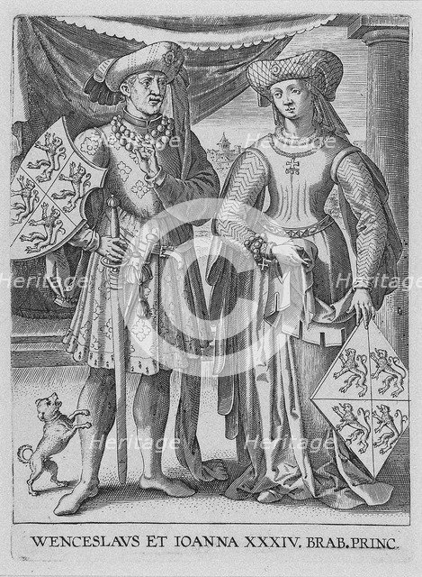 Wenceslaus I, Duke of Luxembourg and Joanna, Duchess of Brabant, ca. 1600. Artist: Galle, Philipp (1537-1612)