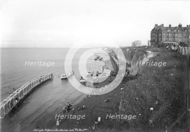 Bathing machines at Cliftonville, Margate, Kent, 1890-1910. Artist: Unknown